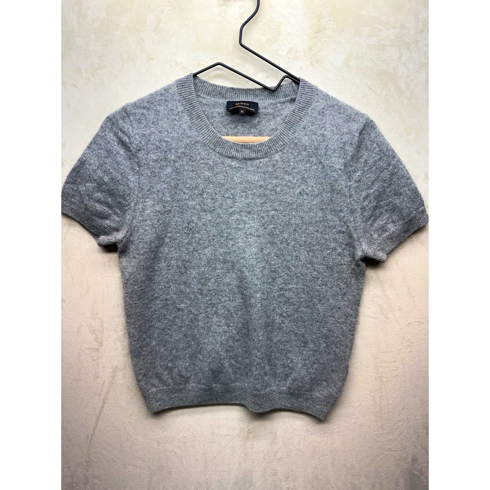 Quince Cashmere Top Women's Medium Knit Crew Neck Short Sleeve Pullover Sweater